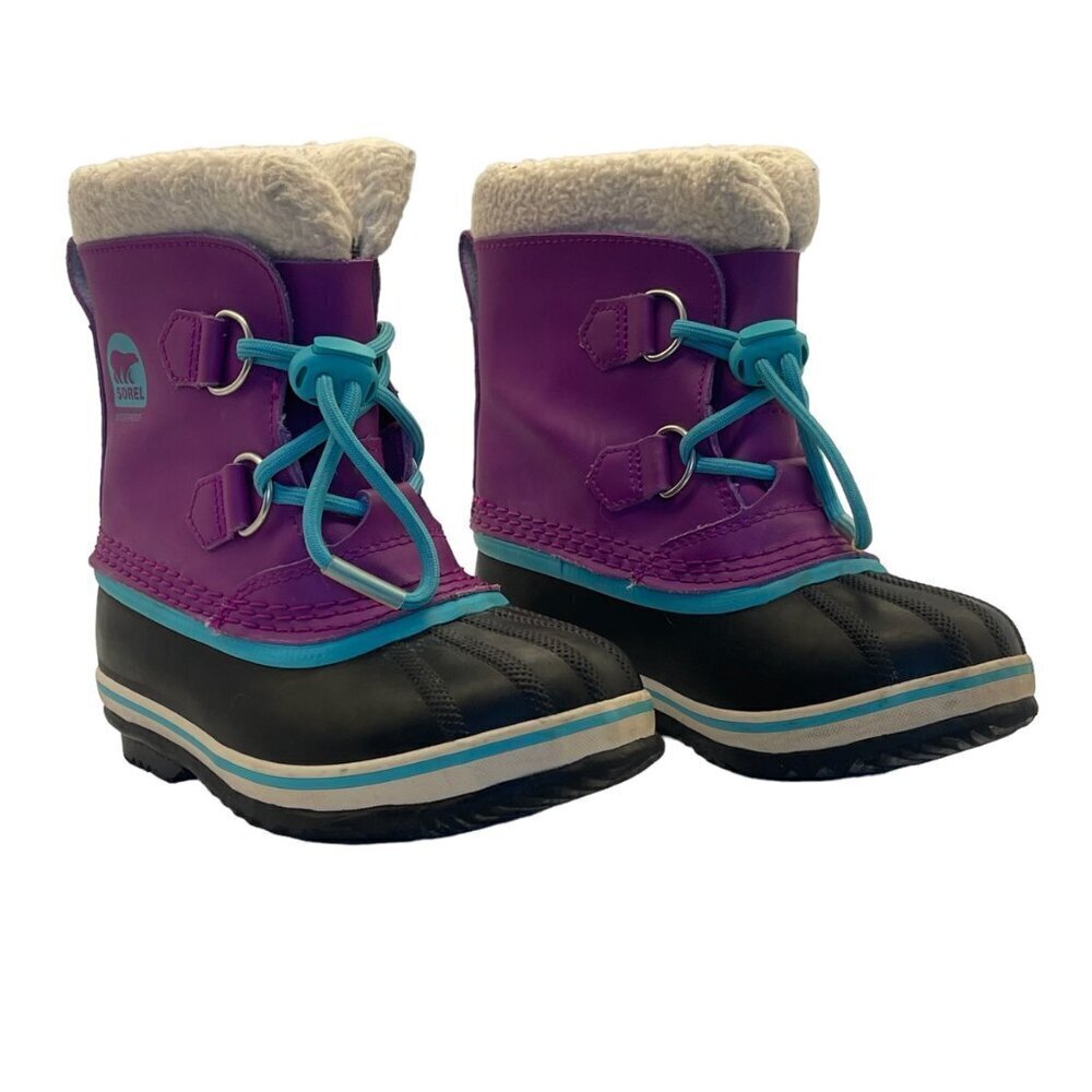 Sorel Yoot Pac Youth Waterproof Leather Winter Snow Boots – Size 12 - Picture 2 of 14
